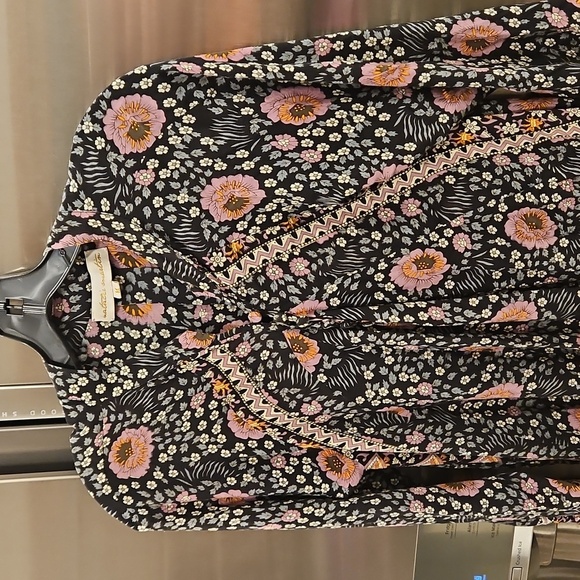 💕NATALIE MARTIN💕 Fiore Short Dress ~ Vintage Flowers Black Purple Medium - Picture 7 of 12